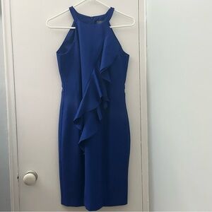 Vince Camuto Royal Blue Ruffle Midi Dress
